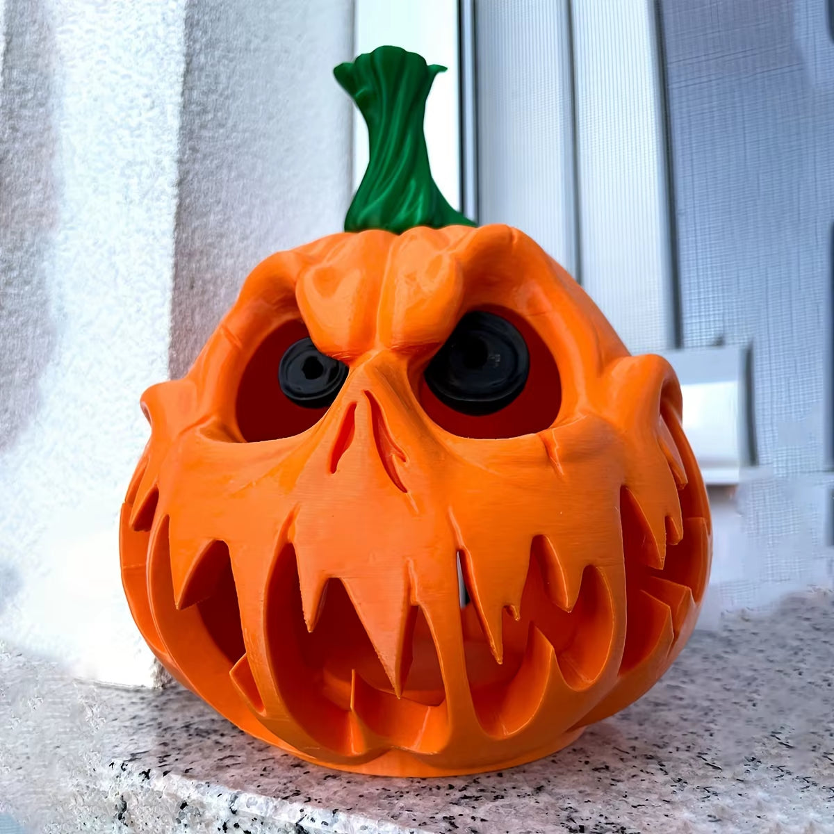 Giant Halloween Pumpkin Resin Decoration - Ghost Skull with Weird Facial Features, Halloween Decorations Halloween Ornaments