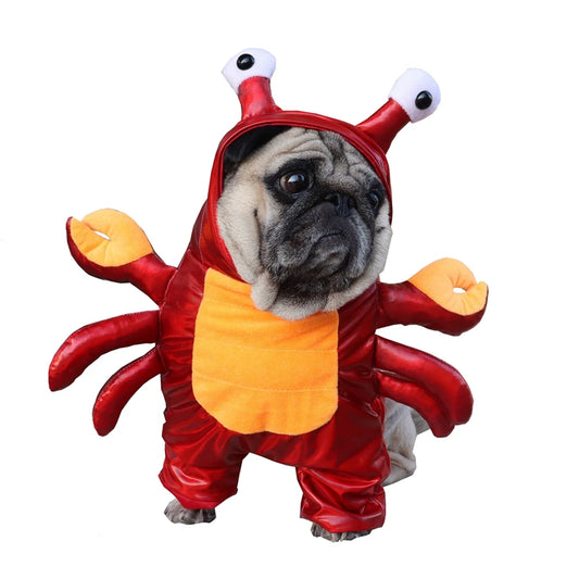 Dog Clothes Halloween Funny Pet Red Crab Costume Pet Cute Cosplay Special Events Apparel Outfit Dog Costumes Clothing Dog Sets