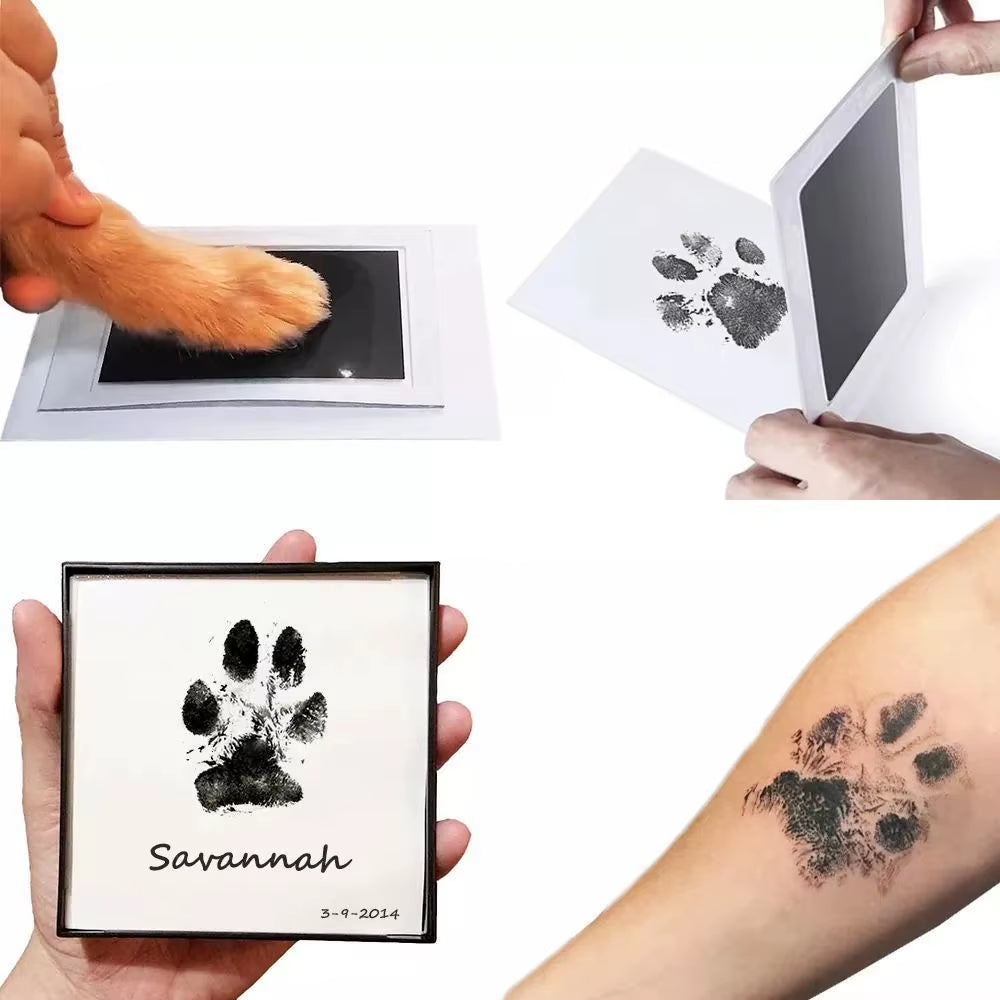Pet Paw Print Set Children'S Baby Handprint Footprint Photosensitive Ink Pad Memorial Album Postcard DIY Production