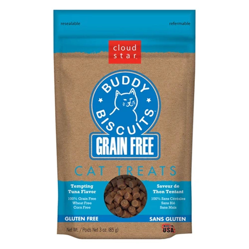 Grain-Free Buddy Biscuits with Tempting Tuna Cat Treats; 3Oz. Bag