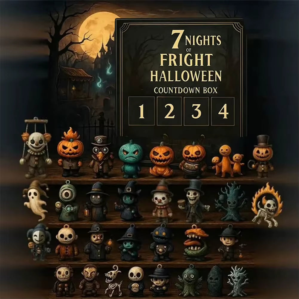 2025 Halloween Advent Calendar 31-Day Halloween Countdown Calendar with Collectible Eerie Figurines Surprise Box Halloween Gifts