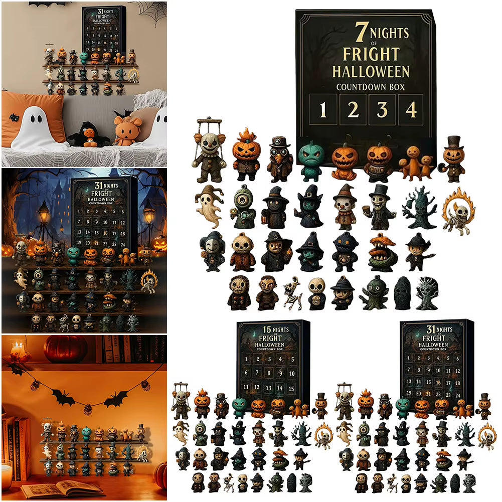 2025 Halloween Advent Calendar 31-Day Halloween Countdown Calendar with Collectible Eerie Figurines Surprise Box Halloween Gifts