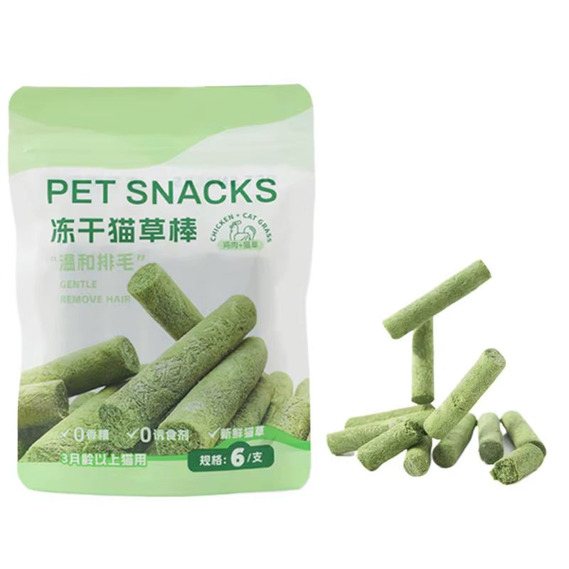 Cat Grass Teething Stick Grass Treats Cat Teething Sticks Edible Cat Chew Toys for Teeth Cleaning Cat Treat Sticks for Indoor
